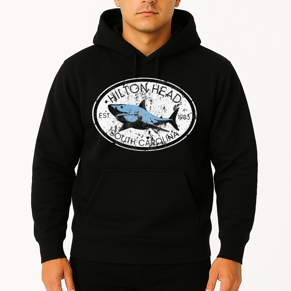 Hilton Head Island South Carolina Fishing Shark Fish Beach Hoodie