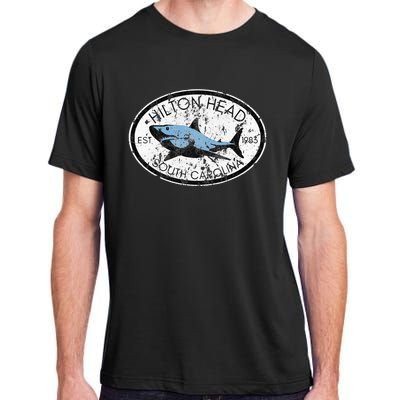 Hilton Head Island South Carolina Fishing Shark Fish Beach Adult ChromaSoft Performance T-Shirt