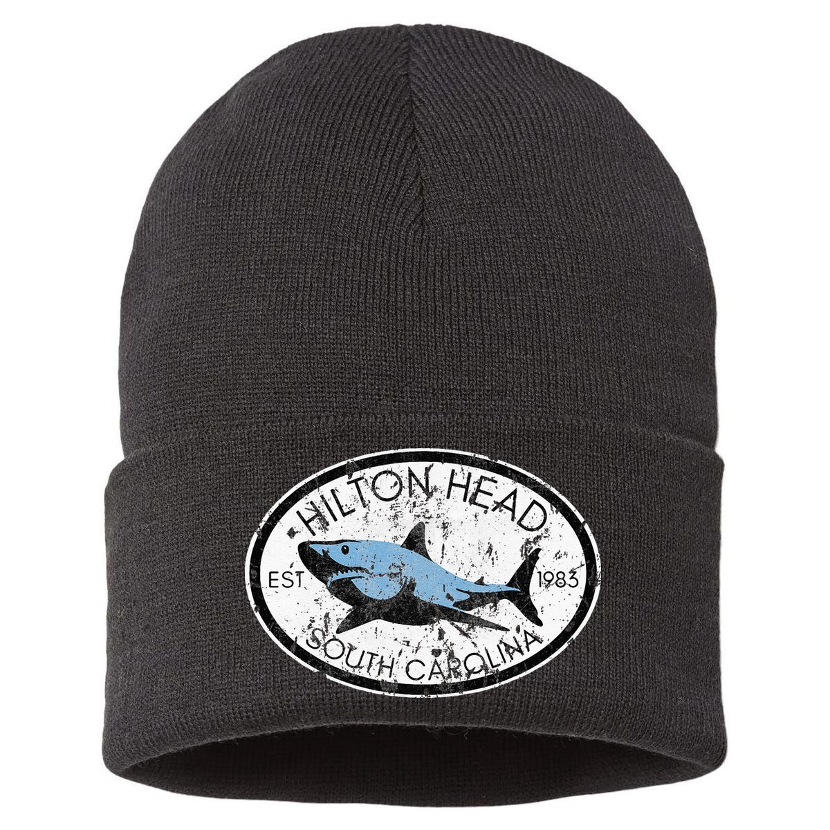 Hilton Head Island South Carolina Fishing Shark Fish Beach Sustainable Knit Beanie
