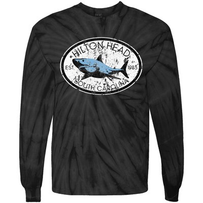 Hilton Head Island South Carolina Fishing Shark Fish Beach Tie-Dye Long Sleeve Shirt