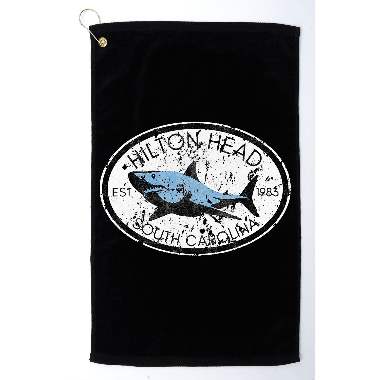 Hilton Head Island South Carolina Fishing Shark Fish Beach Golf Towel