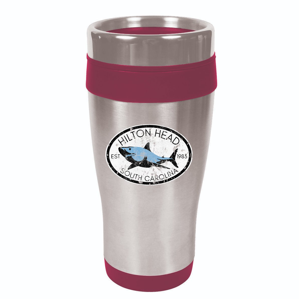 Hilton Head Island South Carolina Fishing Shark Fish Beach 16oz Travel Tumbler