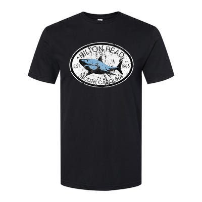 Hilton Head Island South Carolina Fishing Shark Fish Beach Softstyle CVC T-Shirt