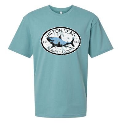 Hilton Head Island South Carolina Fishing Shark Fish Beach Sueded Cloud Jersey T-Shirt