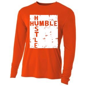 Humble Hustle Inspirational Motivational Entrepreneur Quote Gift Cooling Performance Long Sleeve Crew