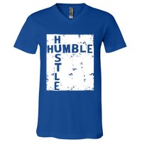 Humble Hustle Inspirational Motivational Entrepreneur Quote Gift V-Neck T-Shirt