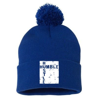 Humble Hustle Inspirational Motivational Entrepreneur Quote Gift Pom Pom 12in Knit Beanie