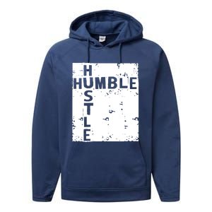 Humble Hustle Inspirational Motivational Entrepreneur Quote Gift Performance Fleece Hoodie