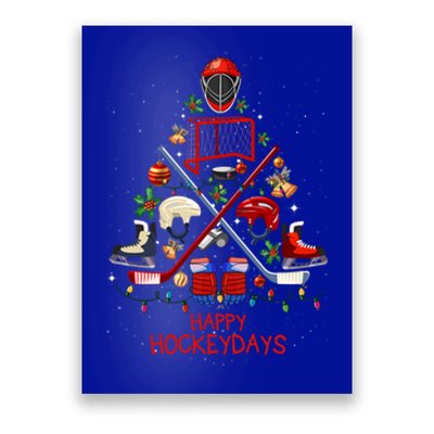 Happy Hockeydays Ice Hockey Christmas Tree Funny Xmas Sports Meaningful Gift Poster