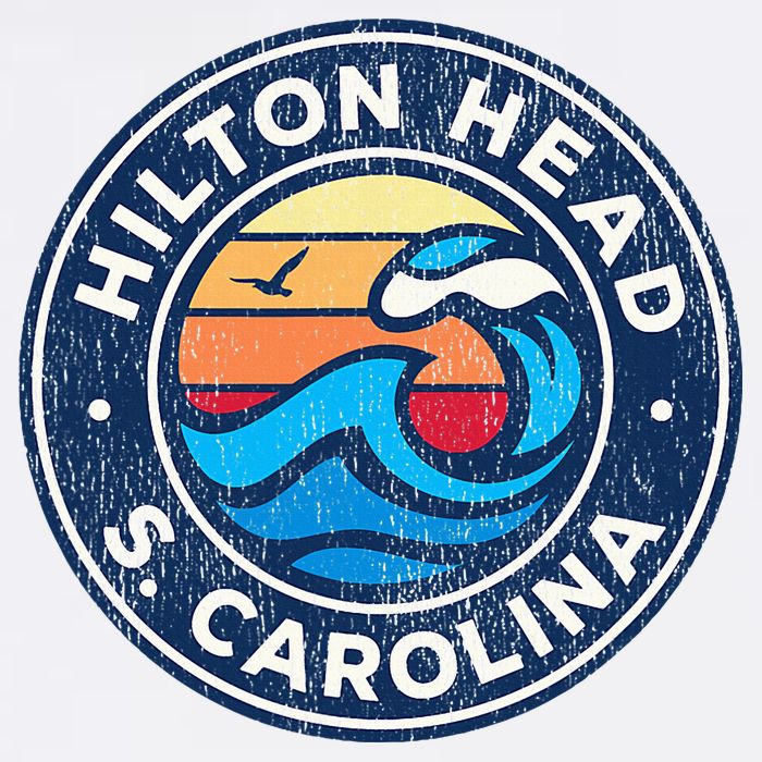 Hilton Head Island South Carolina Sc Vintage Nautical Waves Cooling Performance Crew T-Shirt