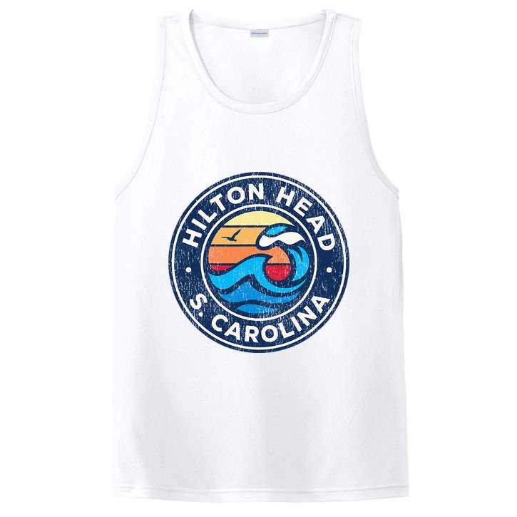 Hilton Head Island South Carolina Sc Vintage Nautical Waves PosiCharge Competitor Tank