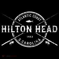 Hilton Head Island Sc Vintage Crossed Fishing Rods T-Shirt