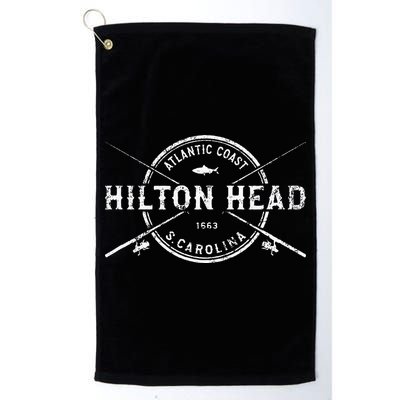 Hilton Head Island Sc Vintage Crossed Fishing Rods Golf Towel