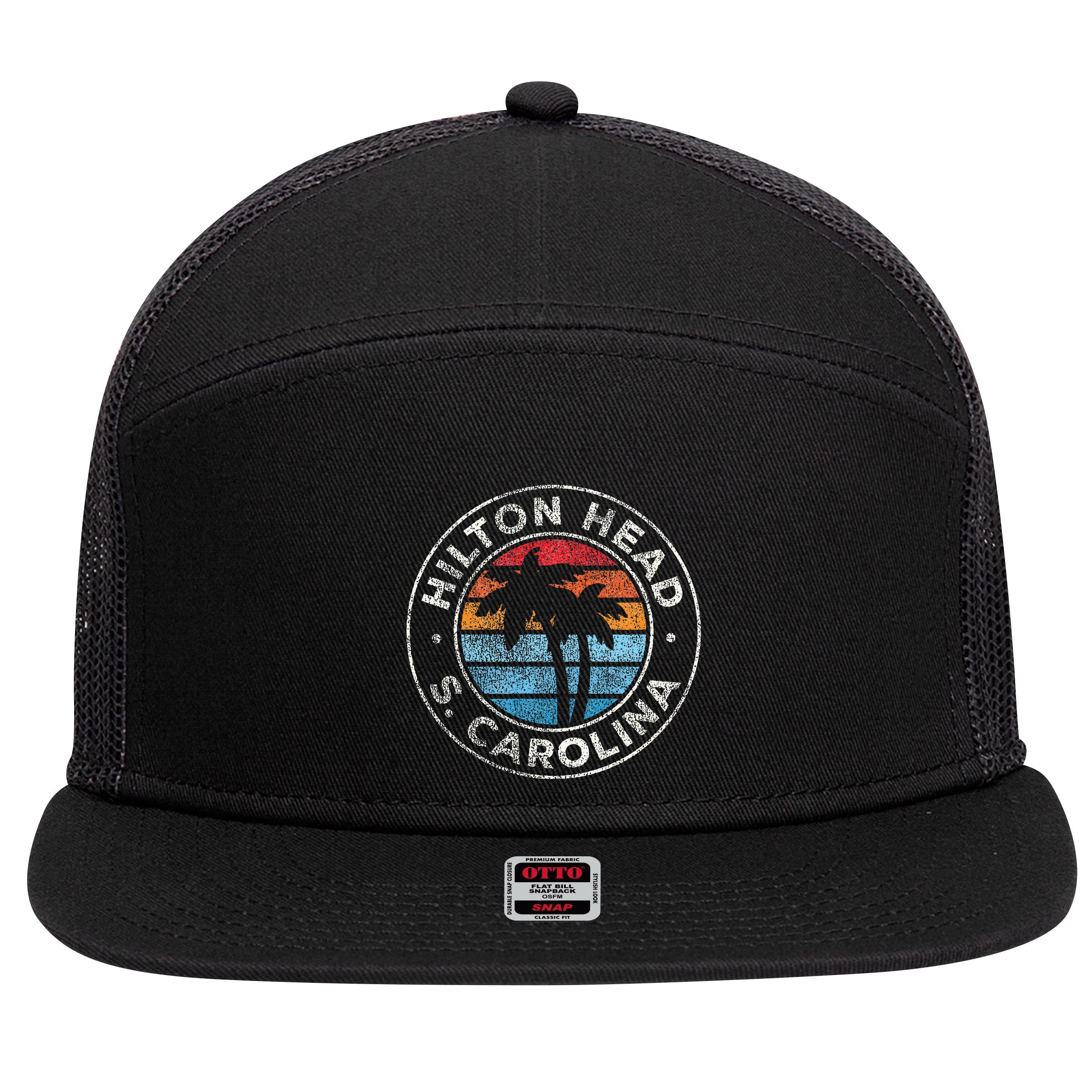 Hilton Head Island South Carolina 7 Panel Mesh Trucker Snapback Hat