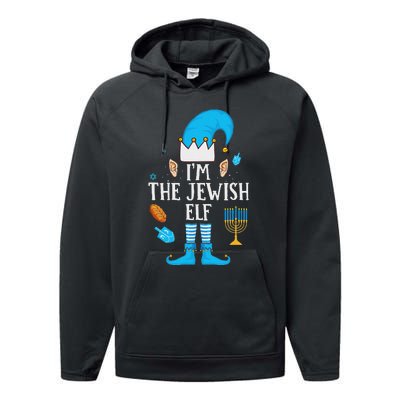 Happy Hanukkah IM The Jewish Elf Family Christmas Pajama Performance Fleece Hoodie