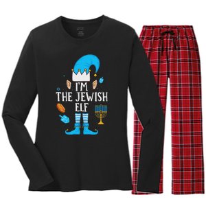 Happy Hanukkah IM The Jewish Elf Family Christmas Pajama Women's Long Sleeve Flannel Pajama Set 