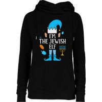 Happy Hanukkah IM The Jewish Elf Family Christmas Pajama Womens Funnel Neck Pullover Hood