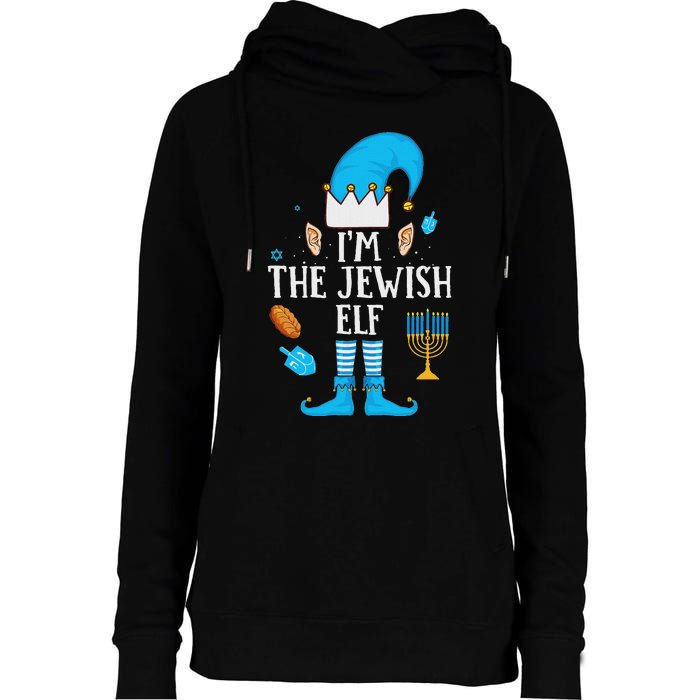 Happy Hanukkah IM The Jewish Elf Family Christmas Pajama Womens Funnel Neck Pullover Hood