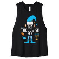 Happy Hanukkah IM The Jewish Elf Family Christmas Pajama Women's Racerback Cropped Tank