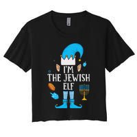 Happy Hanukkah IM The Jewish Elf Family Christmas Pajama Women's Crop Top Tee