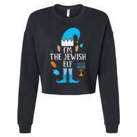 Happy Hanukkah IM The Jewish Elf Family Christmas Pajama Cropped Pullover Crew