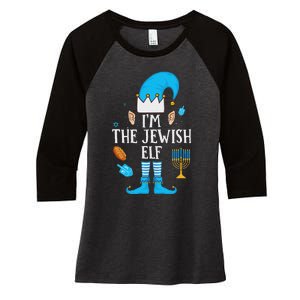 Happy Hanukkah IM The Jewish Elf Family Christmas Pajama Women's Tri-Blend 3/4-Sleeve Raglan Shirt