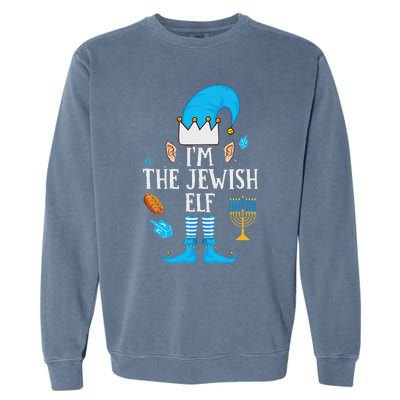 Happy Hanukkah IM The Jewish Elf Family Christmas Pajama Garment-Dyed Sweatshirt