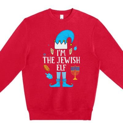 Happy Hanukkah IM The Jewish Elf Family Christmas Pajama Premium Crewneck Sweatshirt