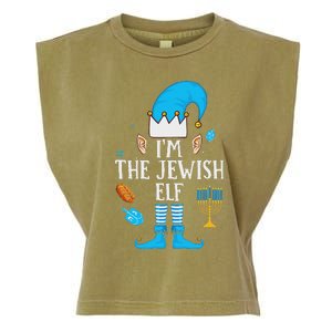 Happy Hanukkah IM The Jewish Elf Family Christmas Pajama Garment-Dyed Women's Muscle Tee