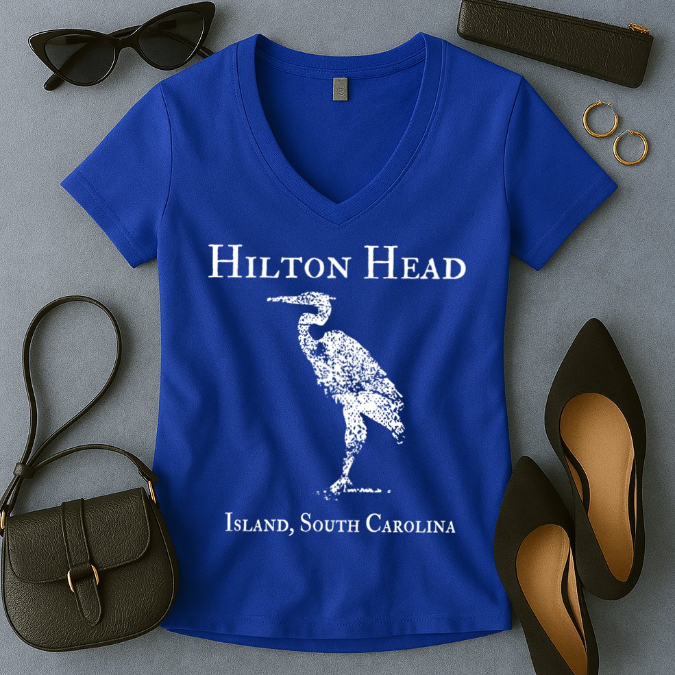 Hilton Head Island Crane Family Vacation Gift Women's V-Neck T-Shirt