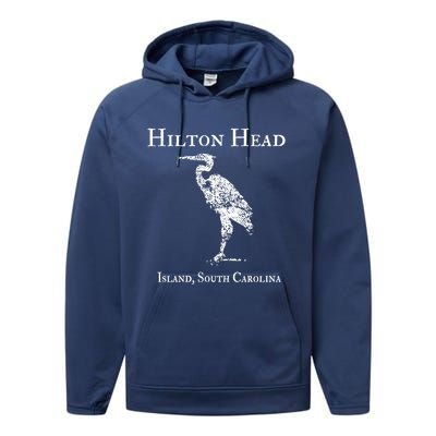 Hilton Head Island Crane Family Vacation Gift Performance Fleece Hoodie