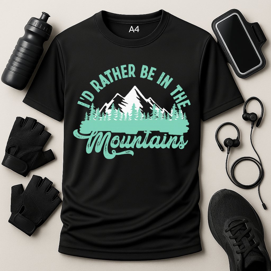 Hiker Hiking ID Rather Be In The Mountains Performance Shirt