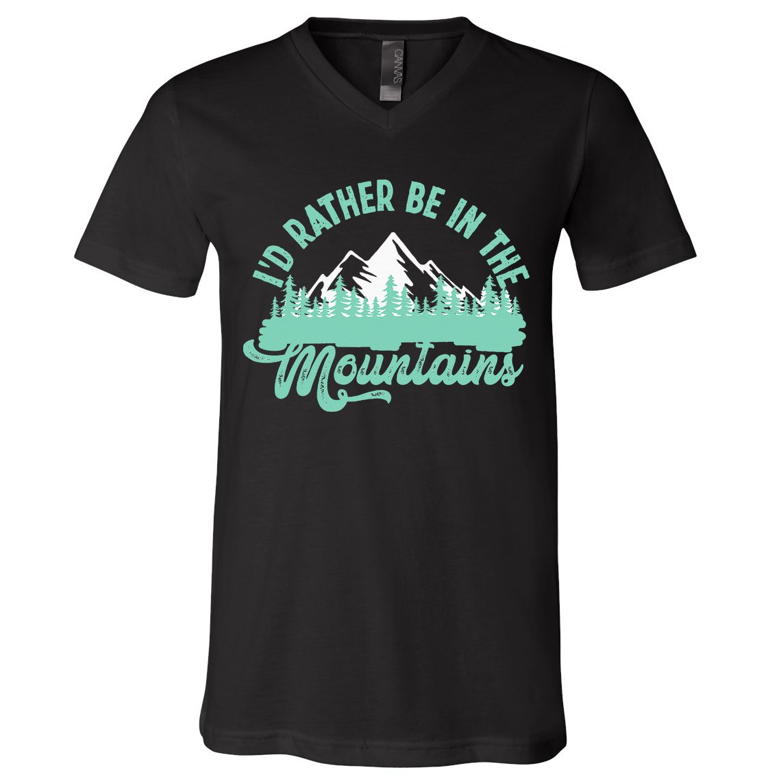 Hiker Hiking ID Rather Be In The Mountains V-Neck T-Shirt