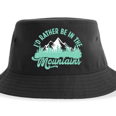 Hiker Hiking ID Rather Be In The Mountains Sustainable Bucket Hat