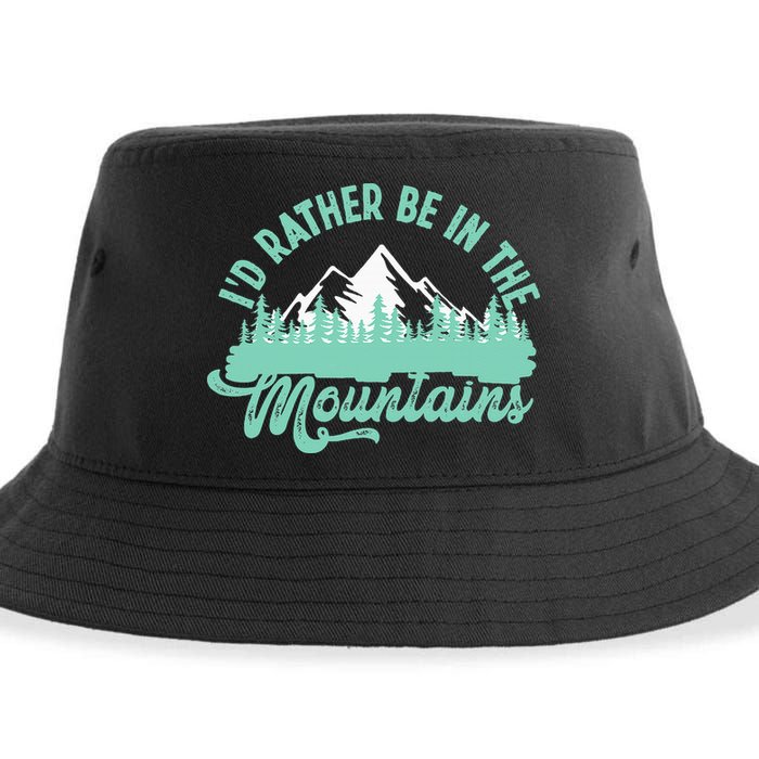 Hiker Hiking ID Rather Be In The Mountains Sustainable Bucket Hat