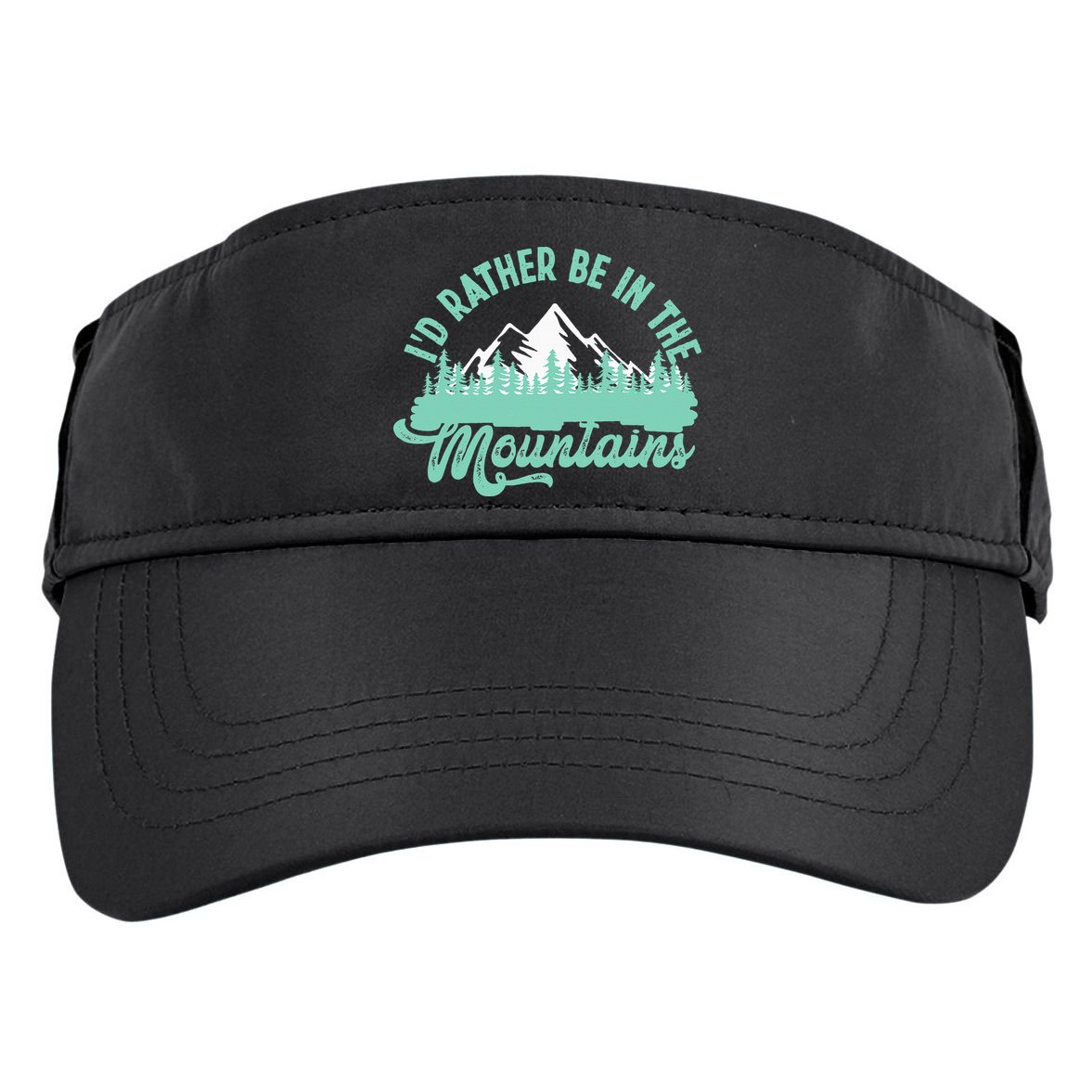 Hiker Hiking ID Rather Be In The Mountains Adult Drive Performance Visor