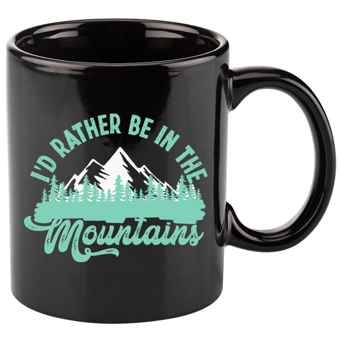 Hiker Hiking ID Rather Be In The Mountains 11oz C Handle Ceramic Mug