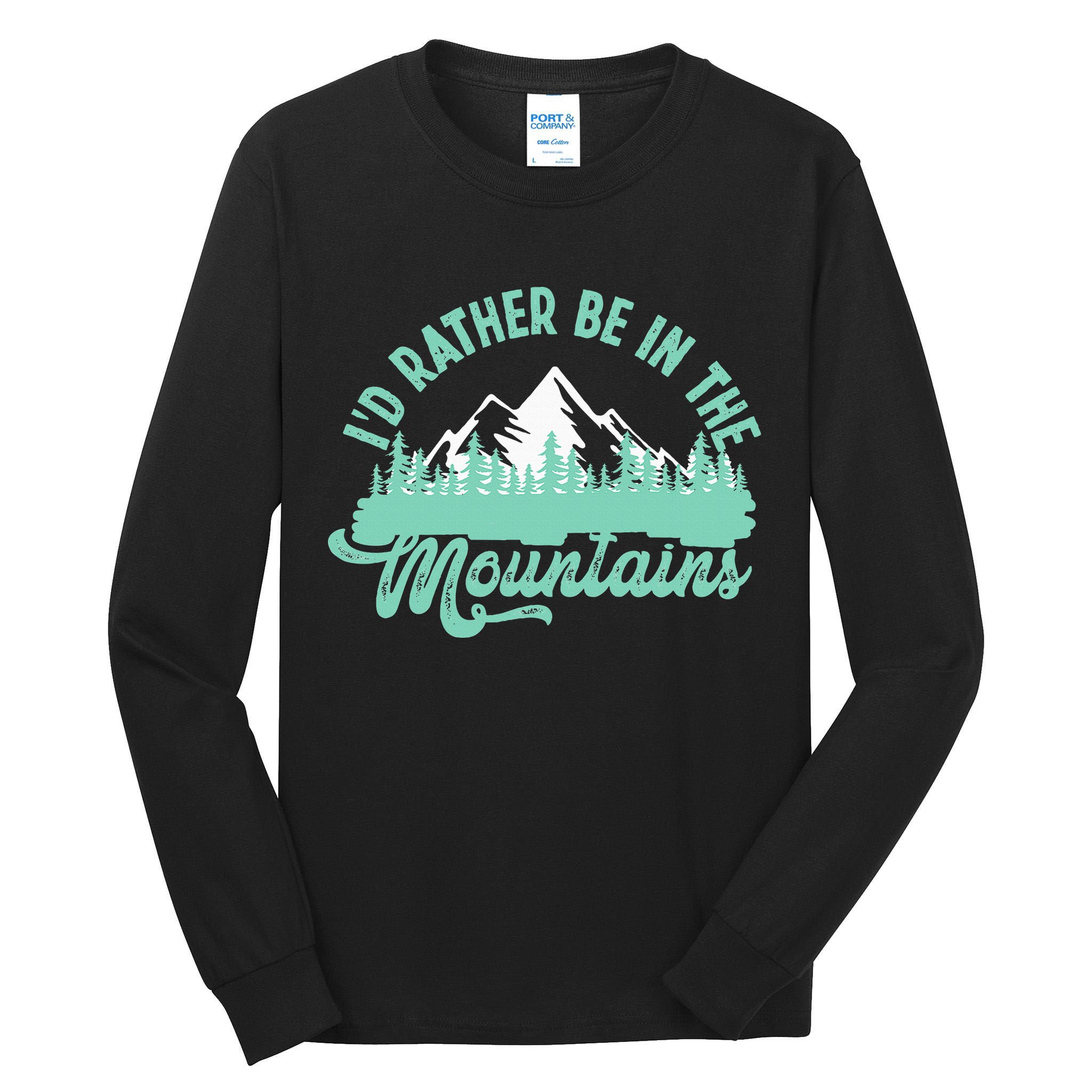 Hiker Hiking ID Rather Be In The Mountains Tall Long Sleeve T-Shirt