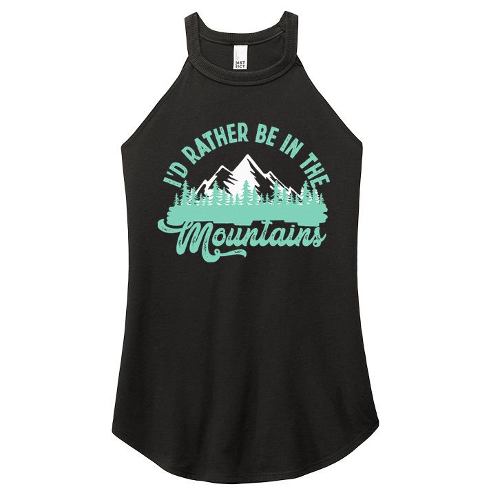 Hiker Hiking ID Rather Be In The Mountains Women's Perfect Tri Rocker Tank