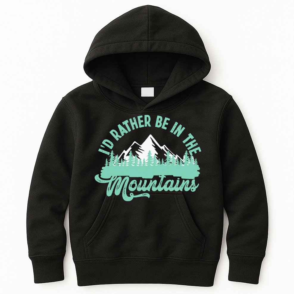 Hiker Hiking ID Rather Be In The Mountains Kids Hoodie