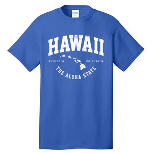 Hawaii Hawaiian Islands Coordinates State Map Souvenir Gift Tall T-Shirt