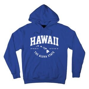 Hawaii Hawaiian Islands Coordinates State Map Souvenir Gift Tall Hoodie