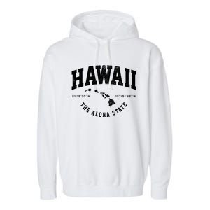 Hawaii Hawaiian Islands Coordinates State Map Souvenir Gift Garment-Dyed Fleece Hoodie