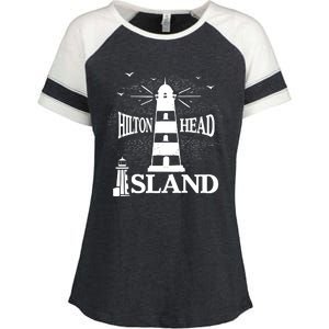 Hilton Head Island South Carolina Family Vacation Gift Enza Ladies Jersey Colorblock Tee