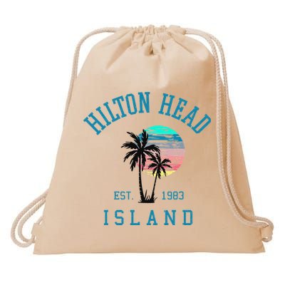 Hilton Head Island South Carolina Beach Palm Trees Summer Drawstring Bag