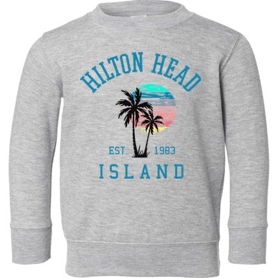 Hilton Head Island South Carolina Beach Palm Trees Summer Toddler Sweatshirt