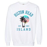 Hilton Head Island South Carolina Beach Palm Trees Summer Garment-Dyed Sweatshirt