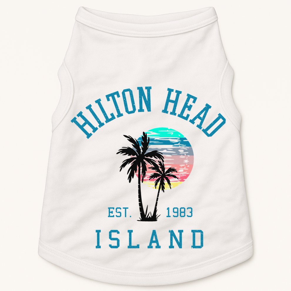 Hilton Head Island South Carolina Beach Palm Trees Summer Doggie Tank