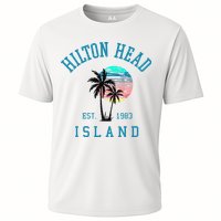 Hilton Head Island South Carolina Beach Palm Trees Summer Cooling Performance Crew T-Shirt