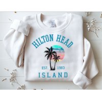 Hilton Head Island South Carolina Beach Palm Trees Summer Sweatshirt